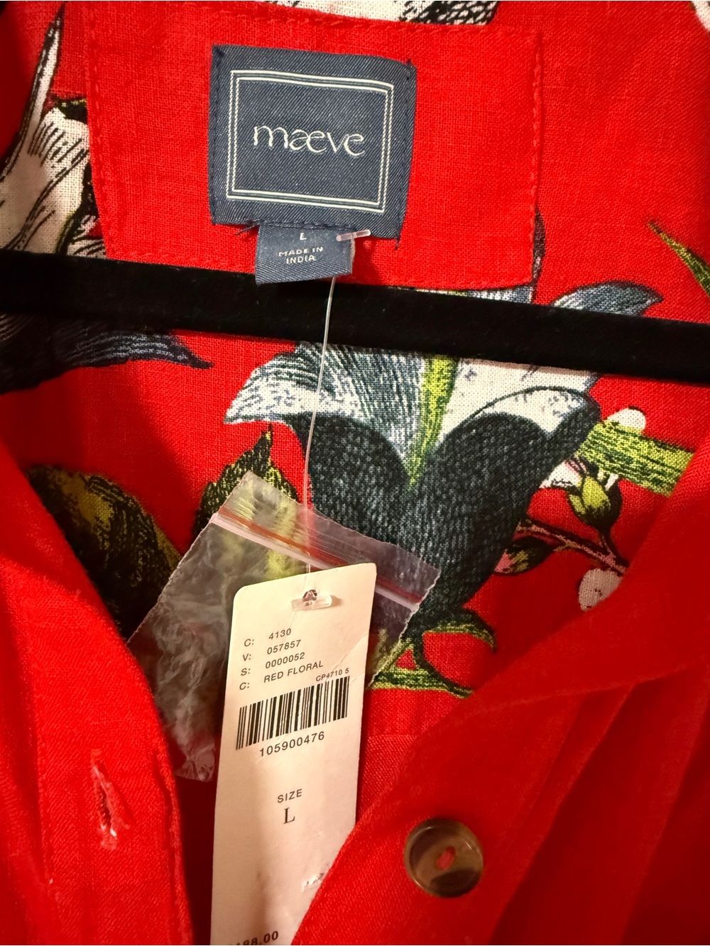 Maeve Mona Linen Blend Maxi Shirt Dress (Size L) NWT - Picture 3 of 6